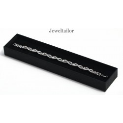 NEW! 1 Luxurious Black Bracelet or Watch Jewellery Gift Box With Satin Ribbon Bow 22.5cm (8.9 Inches)